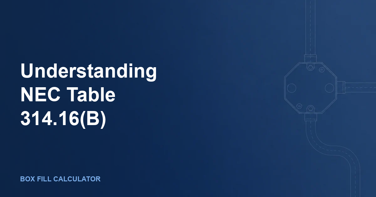 Understanding NEC Table 314.16(B): Conductor Volume Allowances